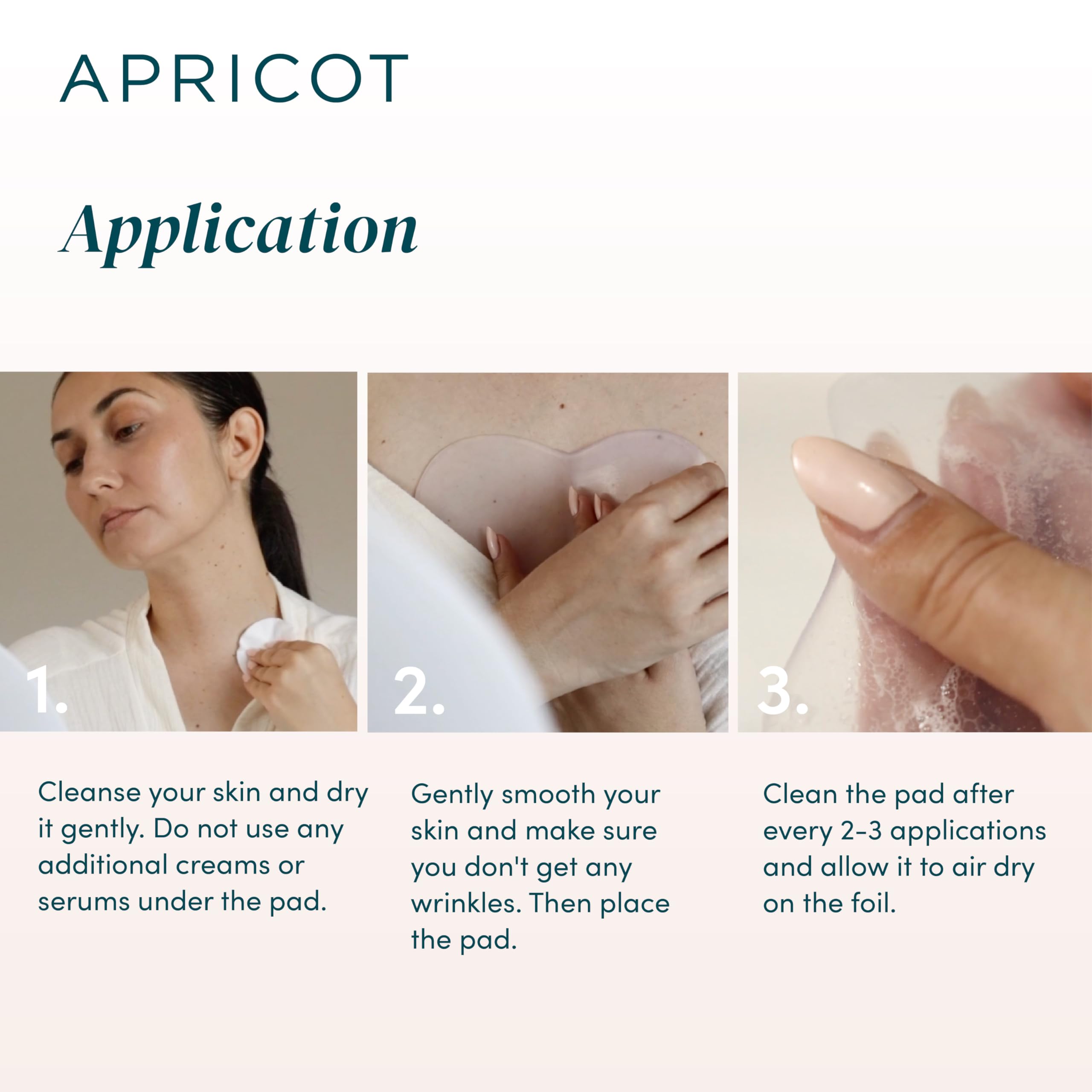 APRICOT Beauty Patch Anti Rides Décolleté Acide Hyaluronique Coussinets de Poitrine Silicone Réutilisables Made in Germany