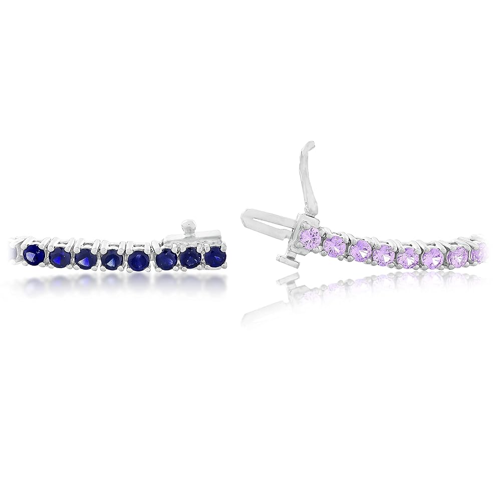 【MEJURI】Lab Grown Sapphire Tennis ブレスレット【925 】 Amazon.com: .925 Sterling Silver Lab Grown Sapphire