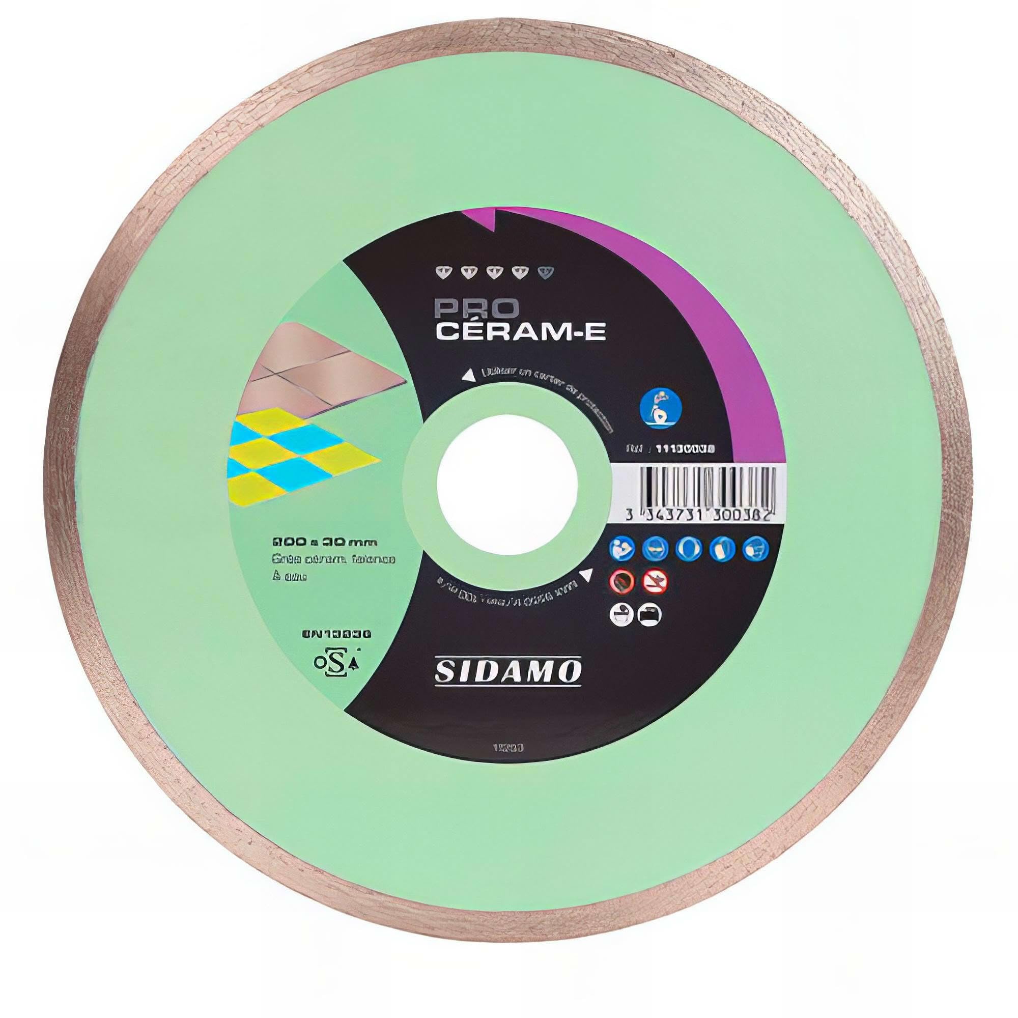 Disque diamant PRO CÉRAM-​E D. 200 x 30 x H 7 mm Grès céram/​faïence - 11130038 - Sidamo
