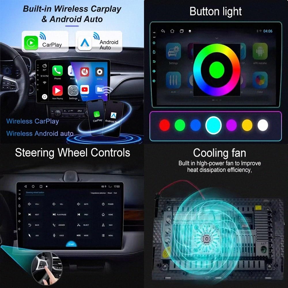 Car Stereo Carplay Radio de Coche para Lada X Ray Xray 2015-2019 Cámara Trasera - HD Pantalla Carplay Mirror Link - Portátil Radio Coche Bluetooth con, 4 Nuclear 4G+64G