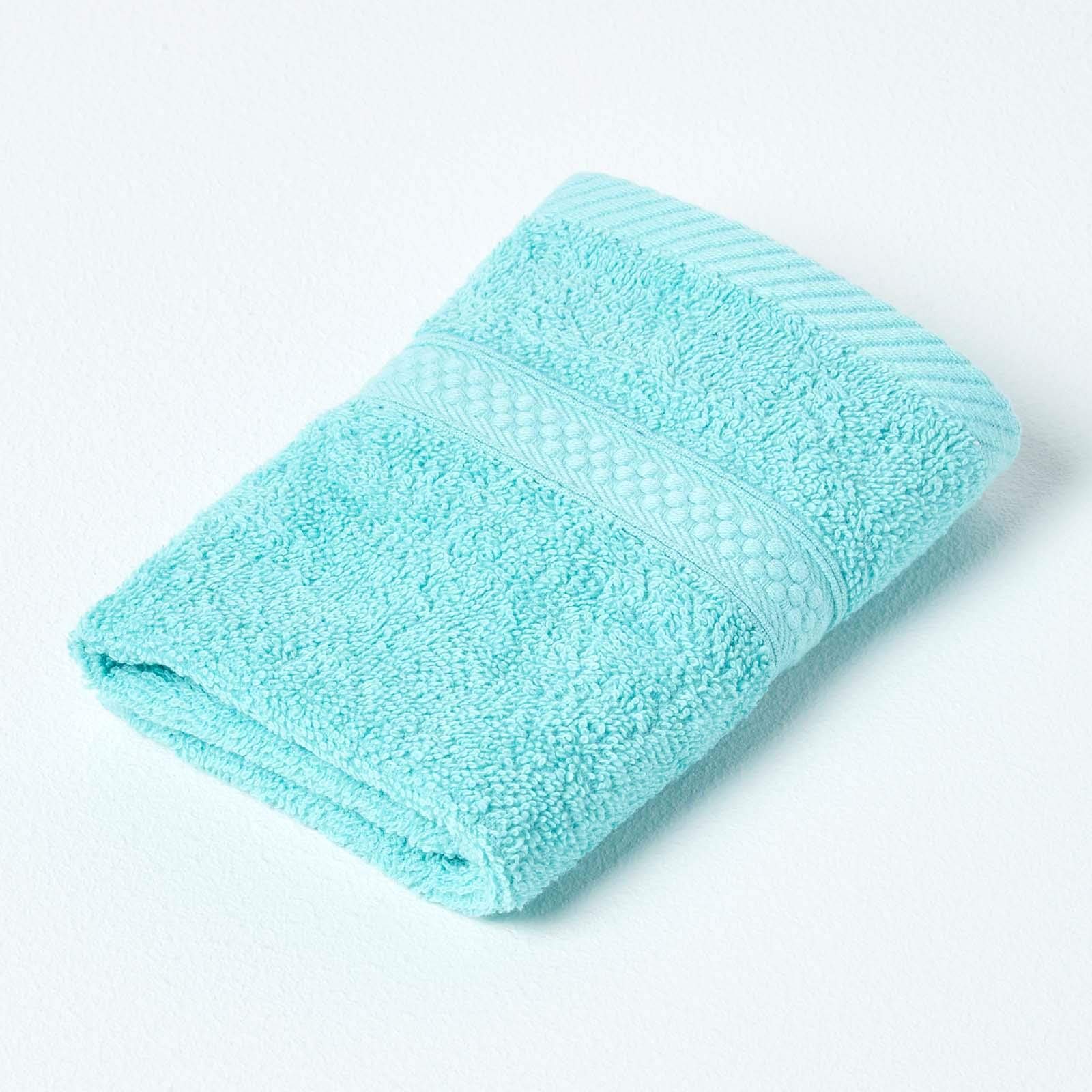 HOMESCAPES Light Blue Turkish Cotton Set of 4 Face Cloths Flannel Super Soft Thick & Absorbent 500 GSM Towel Heavy Weight for everyday Luxury — view 33