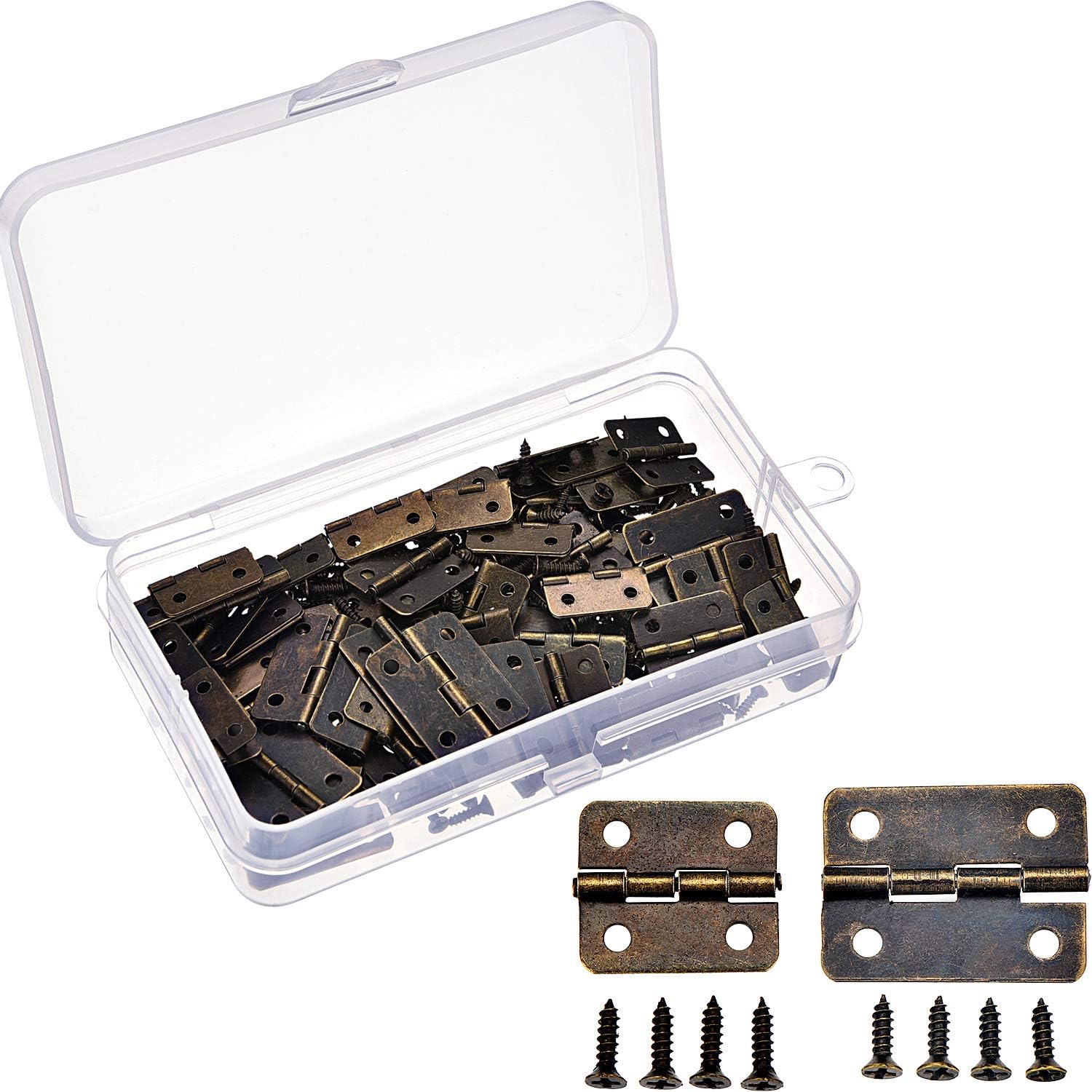 Antique Carved Hinges Mini Retro Bronze Folding Hinges with Screws for ...