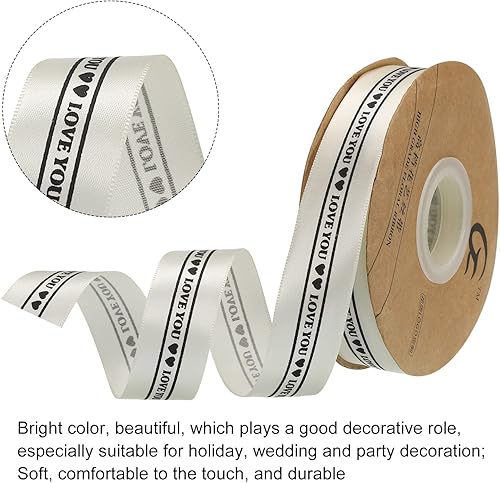 Miniatura 3 de MECCANIXITY Cinta de satén de grogrén personalizada de 1 pulgada de ancho y 50 yardas de ancho, color negro para envolver regalos, ramos, cajas de