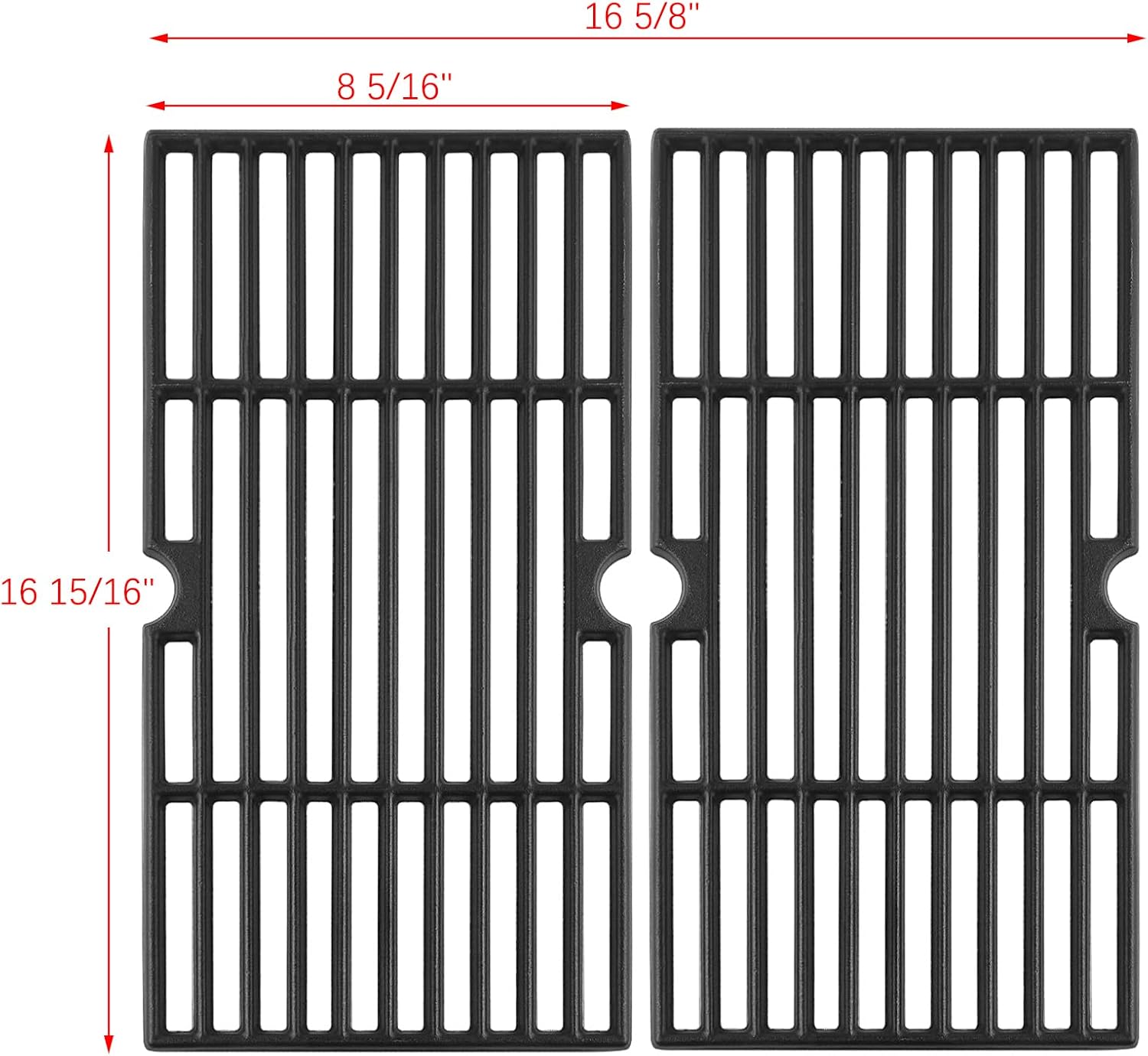 17 Inch Grates G460-0500-W1 463645015 Grill Replacement Parts for Charbroil Grill Grate 463633316 G517-0014-W1 463672416 463642116 463251414 463622515 463672016 463650413 Cast Iron Cooking Grates 2Pcs