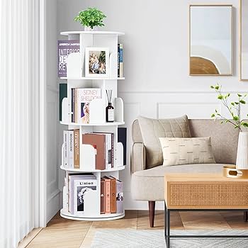 Amazon.com: 2025 New 4 Tier Rotating Bookshelf kids, Small