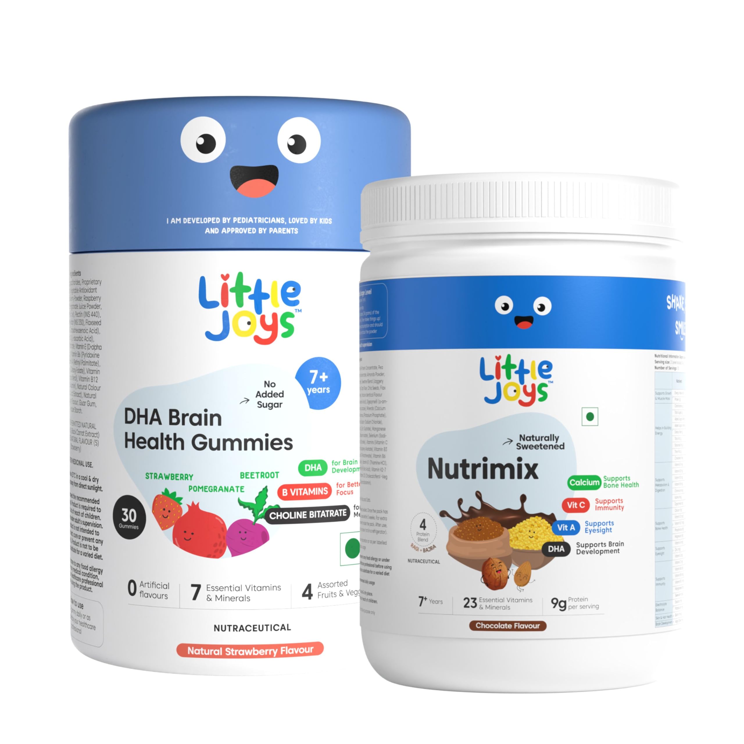 Little Joys Brain Development Kit (7-12 Years) | With NutriMix (350g) & Brain Health Gummies (30 day pack) | DHA-Packed Kit for Better Focus & Memory-image-30