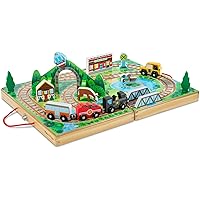 17-Piece Melissa & Doug Wooden Take-Along Tabletop Railroad