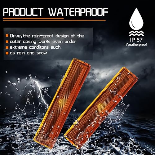 Miniatura 48 de Para 1980 1981 1982 1983 1984 1985 1986 Ford BRONCO F-150 F-250 F-350 Luces de marcador laterales de parachoques delantero lente ámbar LED Luces LED