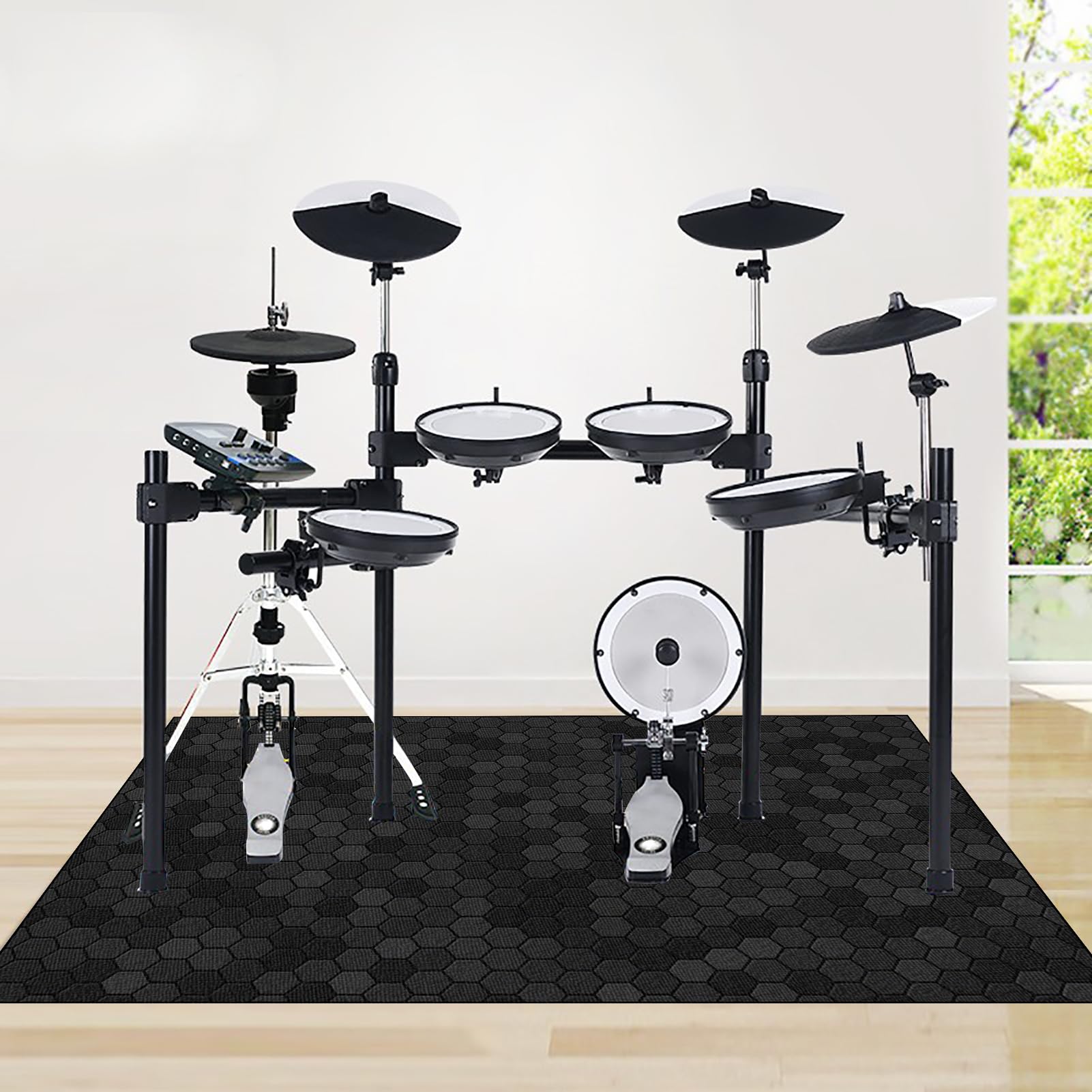 Alfombras Acusticas para Bateria Electronica - Alfombrillas Insonorizadas y Antideslizantes para Tambor - Alfombra de Absorción de Vibración de Percusión - Bombo Caja Alfombrillas 140 x 100 cm