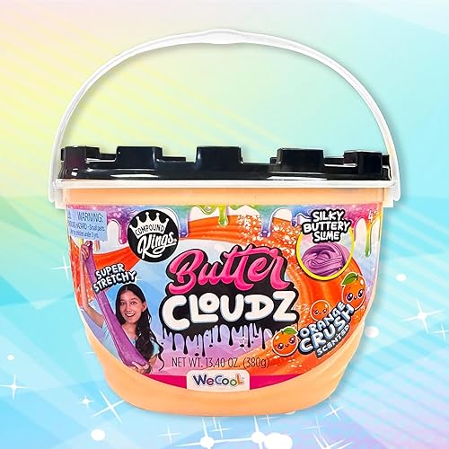 Miniatura 24 de Compound Kings Fluffy Butter Cloudz - Cubo grande perfumado de slime para niños, juguete sensorial suave, esponjoso, no tóxico, regalo de limo
