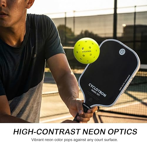 Miniatura 4 de cyclotron P-40 Outdoor Pickleball Balls – USAPA Approved Pickleballs, 40-Hole Precision Design, High Visibility, Durable Seamless HDPE Construction,