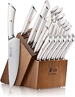 Vista 10 de Cangshan ELBERT Series Juegos de bloques de cuchillos forjados de acero alemán (10 piezas, blanco)