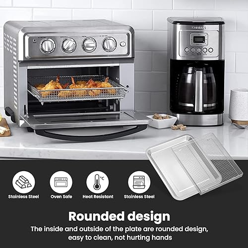 Miniatura 5 de Bandeja para hornear de acero inoxidable y cesta para freidora de aire compatible con Cuisinart Airfryer TOA-060 y TOA-065 para piezas de repuesto