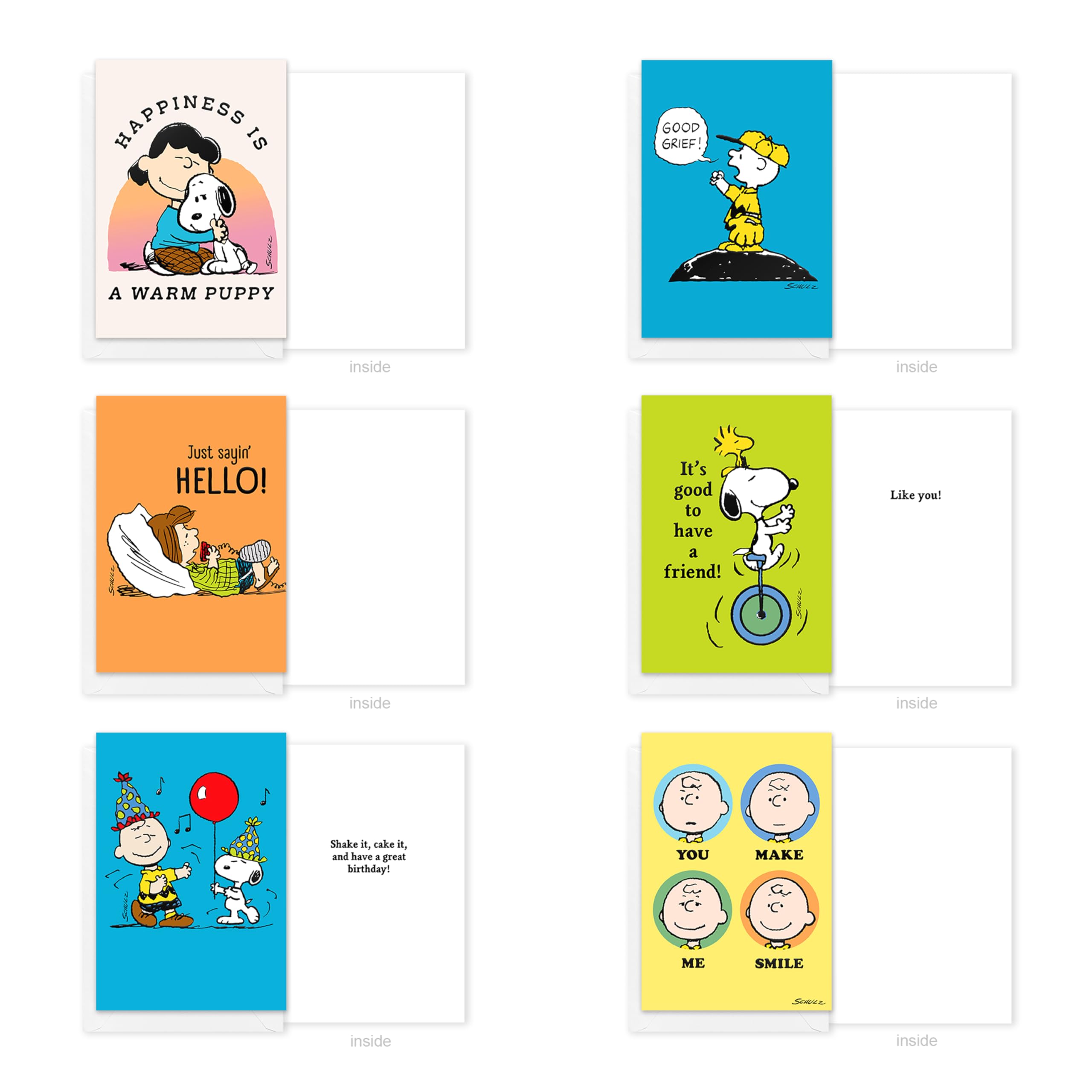 American Greetings 30-Count All Occasions Peanuts Card Pack with Keepsake Box and Envelopes - Image 4