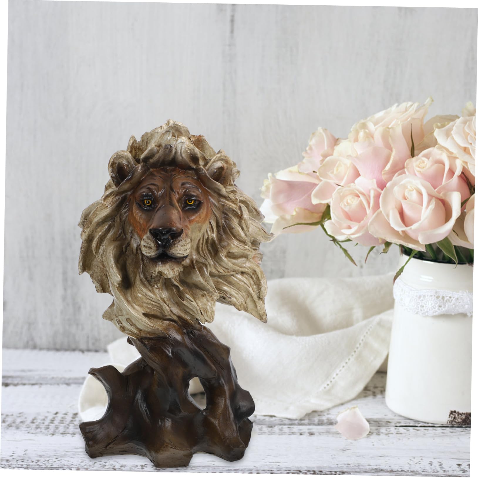 花瓶 ライオンの頭部 置物