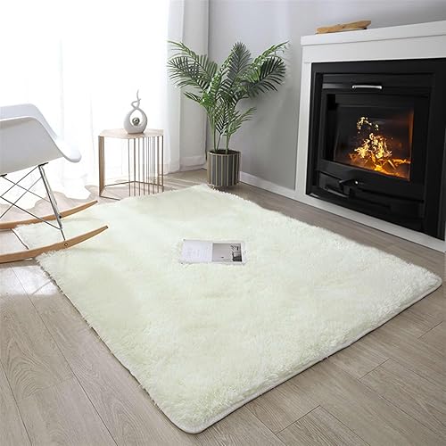 Miniatura 10 de SK Studio Alfombra peluda para dormitorio, sala de estar, alfombra lanuda antideslizante, alfombra interior para apartamento, dormitorio, cuarto