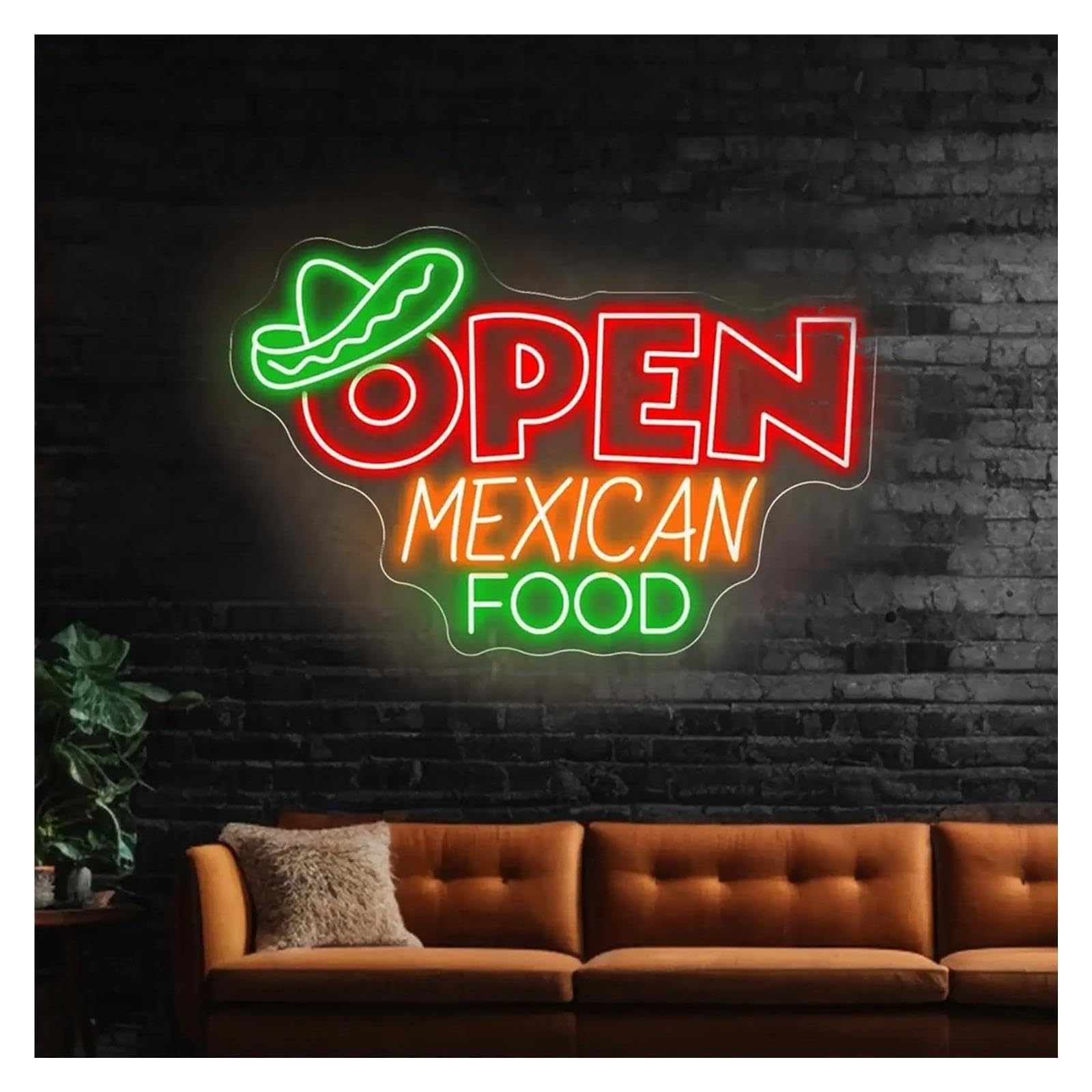 Insegna al Neon Insegna Al Neon Open Mexican Food