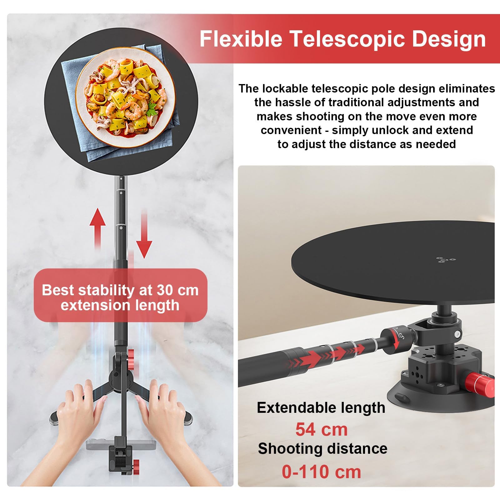 Piattaforma di Rotazione Video Portatili a 360 ° Fotografia, Angolo di tiro Regolabile, Cabina Fotografica per la Fotografia/Produzione di Video per la Fotografia, Il tiro al Prodotto