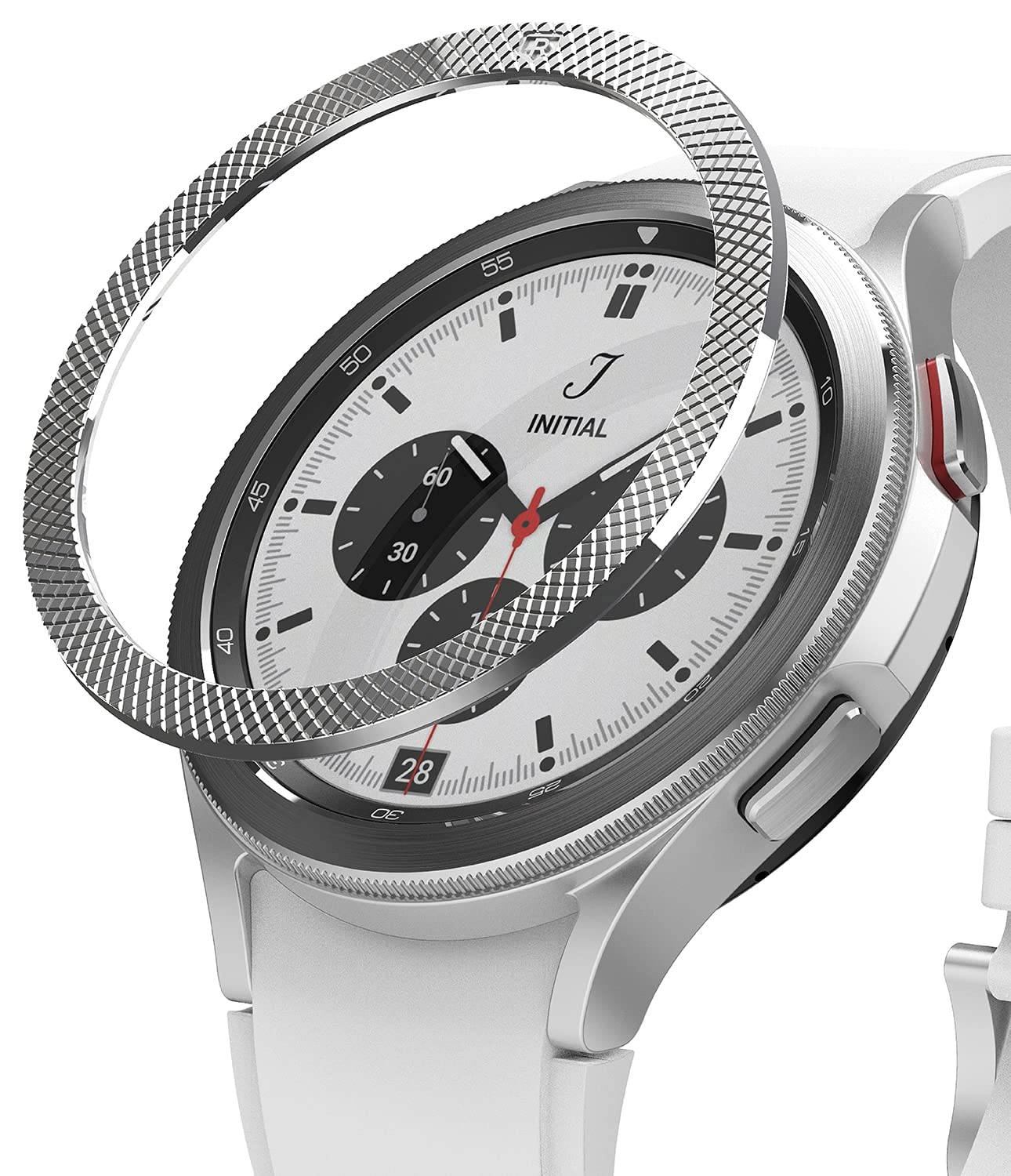Ringke Bezel Styling Compatible with Samsung Galaxy Watch 4 Classic 42mm Adhesive Frame Ring Cover Anti Scratch [Stainless Steel] Protection for Galaxy Watch4 Classic 42mm - Silver [42-40]-image-22