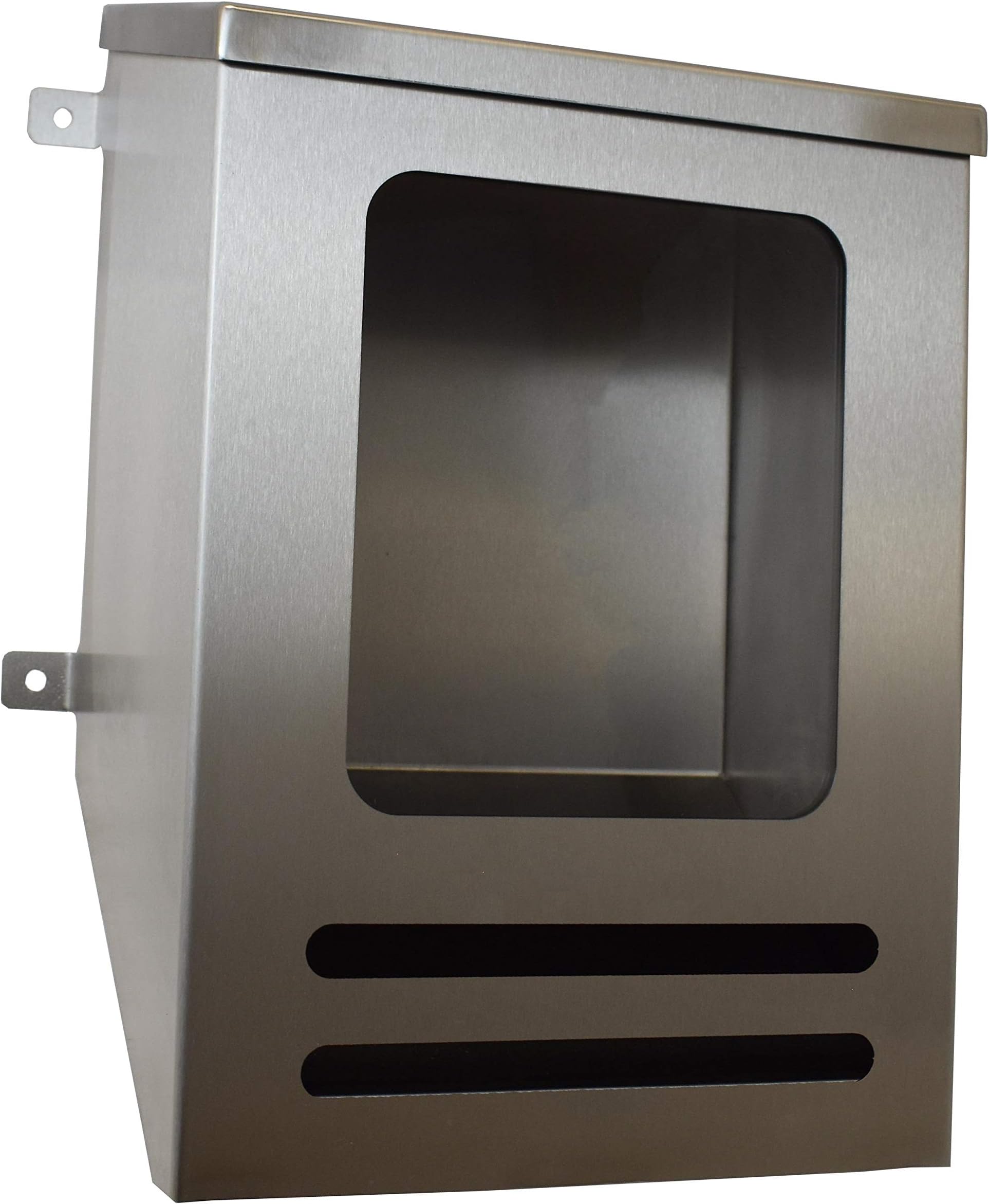 PPE Dispenser with Vision Panel and Slots Stainless Steel - For Hair Nets, Beard Snoods, Disposable Shoe Covers 200 x 130 x 316mm