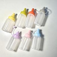 Vista 2 de 8 mini botellas exprimibles de condimentos de 1 onza botella de salsa de salsa de plástico botella de salsa de miel mostaza ensalada salsa Bento Box