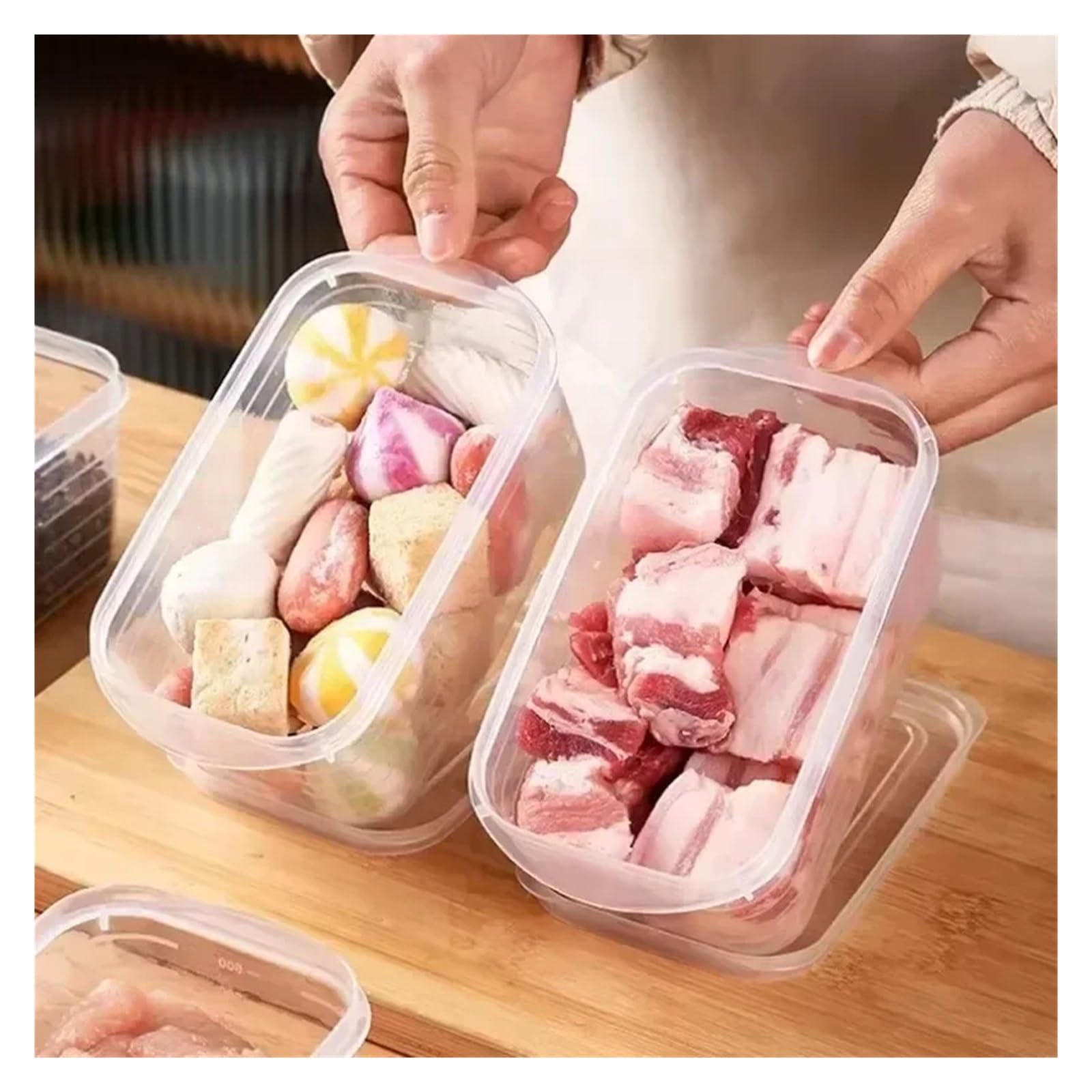 Contenitore for frutta e verdura for la conservazione degli alimenti | Confezione opzionale da 1 o 10 pezzi for la conservazione degli alimenti domestici(700ml (10 pcs))