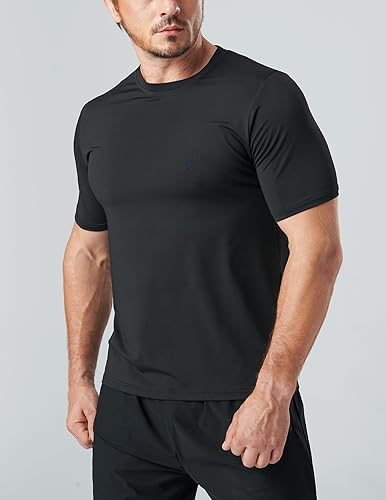 Miniatura 5 de Paquete de 5 camisetas de manga corta, con cuello redondo y de secado rápido para hombre, camisetas deportivas para correr, entrenar o ir al gimnasio