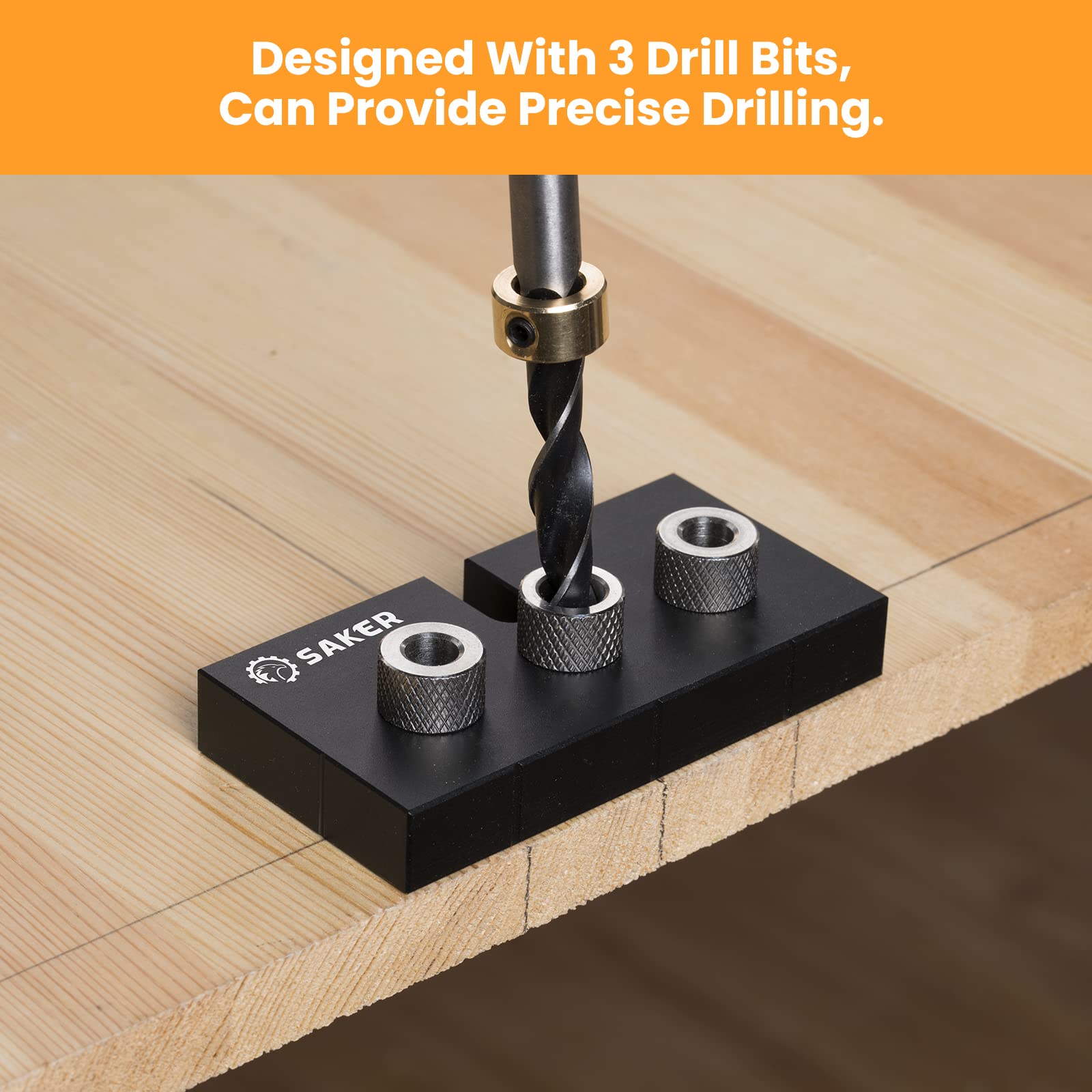 HUALIANG 3-in-1 Pocket Hole Jig Kit, 8/10/15 mm deuvel sjabloon set, perforator locator positioneringsclip, instelbare boorgeleiding, timmerwerkgereedschap voor houtbewerking, schuine boorhulp