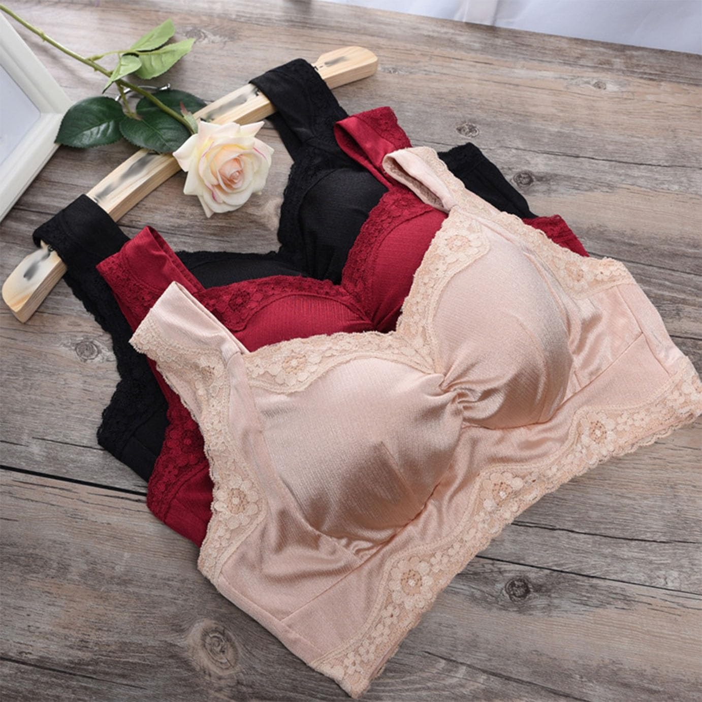 Damen BH Mit Taschen For Mastektomie Mit BH-Pads Herausnehmbare Brustprothesen-BHs Nach Operationen Kabelloses Bralette Bandeau