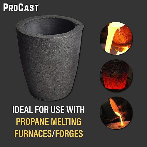 Miniatura 6 de #8.8-13.2 lbs ProCast™ Arcilla de Fundición Crisoles de Grafito Taza Horno Antorcha Fundición de fusión Refinación Oro Plata Cobre Latón Aluminio