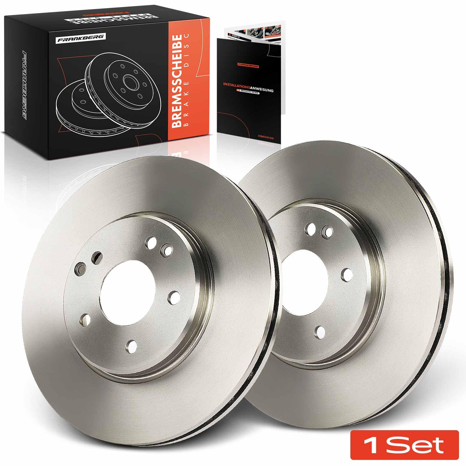Frankberg 2 discos de freno delanteros compatibles con Crossfire 3.2L 2003-2008 Clase C W203 C230-C320 1.8L-3.2L 2000-2007 CLK C208 320 3.2L 1997-2002 Replace # 21042 11212