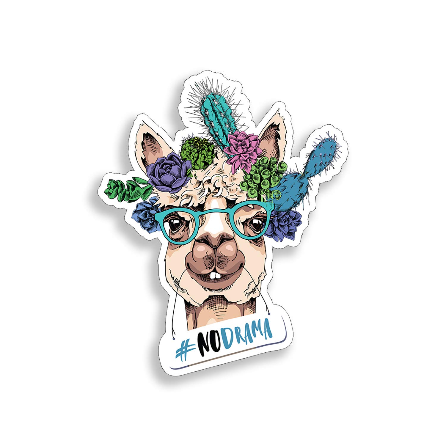 No Drama Llama Sticker Cup Cooler Laptop Car Vehicle Window Bumper Graphic Vinyl Decal
