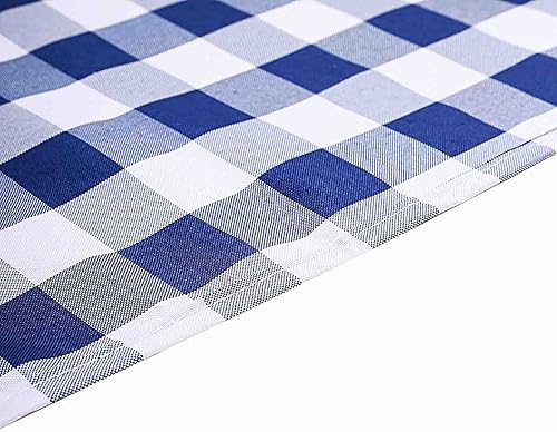 Miniatura 5 de Balsa Circle 10 manteles redondos de poliéster a cuadros de 90 pulgadas, color azul marino, manteles de mesa, bodas, eventos, decoración de catering