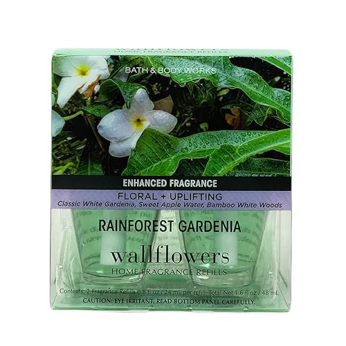 Bath & Body Works Rainforest Gardenia Wallflowers Home Fragrance Refills - ENHANCED FRAGRANCE - 2 Pack