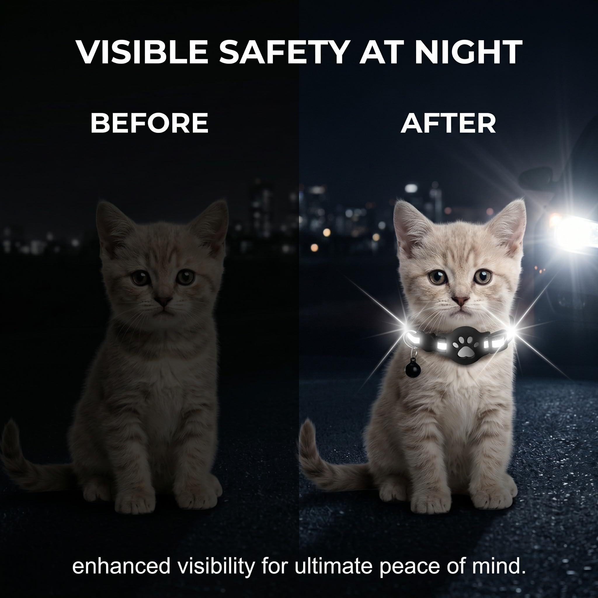 1 Collare Gatto per Airtag con Riflettente, Collare Elastico per Gattini con Supporto Compatibile con Airtag, Set 1 Rosso, Accessorio per Animali, Protezione e Sicurezza