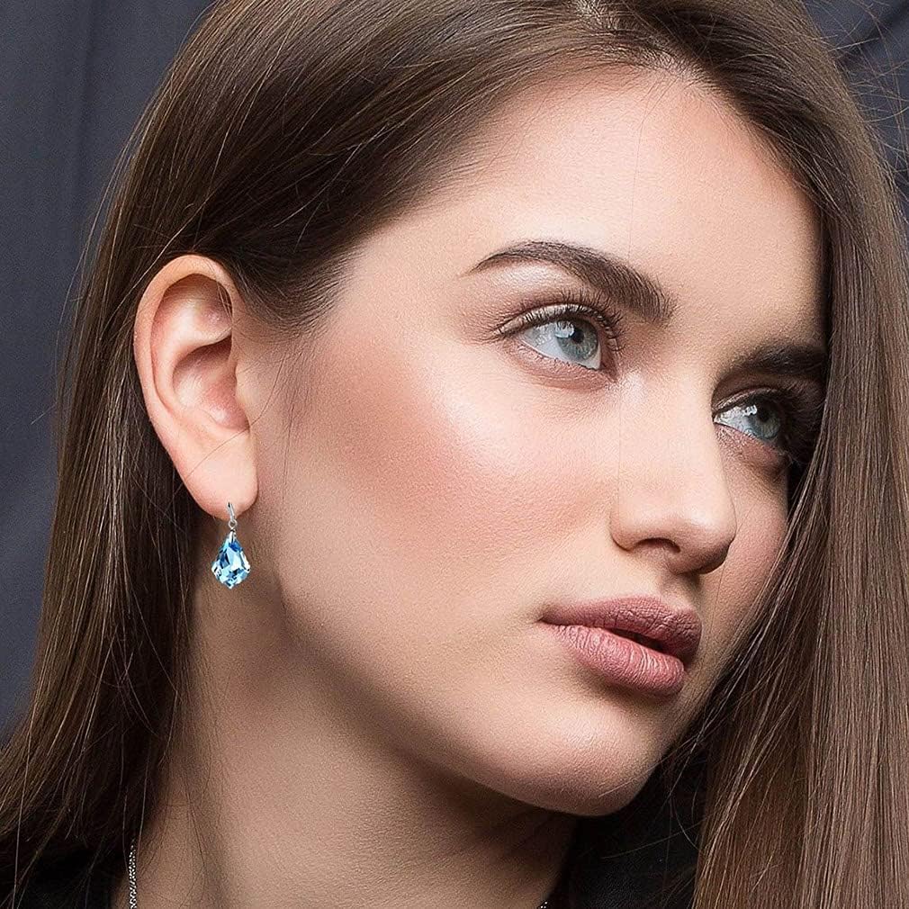 Austrian Crystal Baroque Teardrop Dangle Hook Earrings for Women 14K Gold Plated Drop Earring Hypoallergenic Jewelry - Image 9