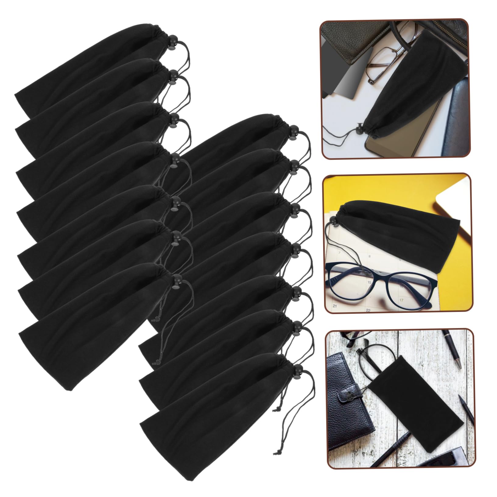 LIFKOME Aufbewahrungstasche Für Sonnenbrillen Sonnenbrillenschutzbeutel Aufbewahrungstasche Für Brillen Harte Brillenabdeckung Brillenschutztaschen Black Superfeine Faser