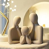 Lienzhe 3PCS White Thinker Statue Set - Abstract Modern Powder Stone Figurines for Living Room, Office, Shelf Decor