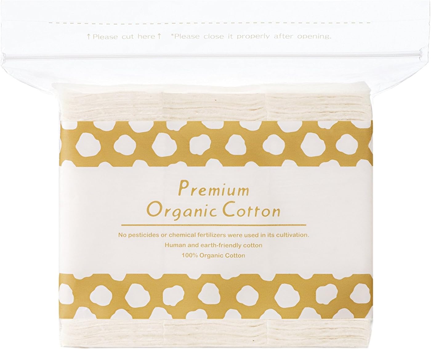 Premium Organic Cotton Puff -120pcs -50mm x 60mm