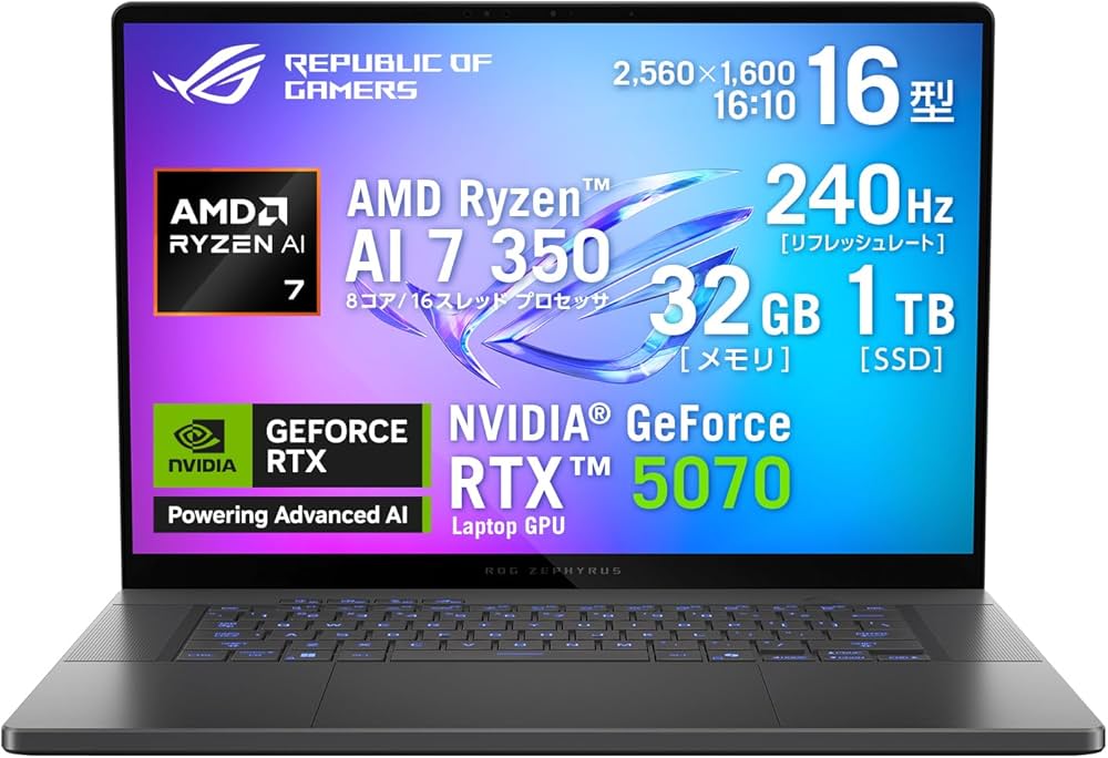 Amazon.co.jp: ASUS ゲーミングノートPC ROG Zephyrus G16 GA605KP 16