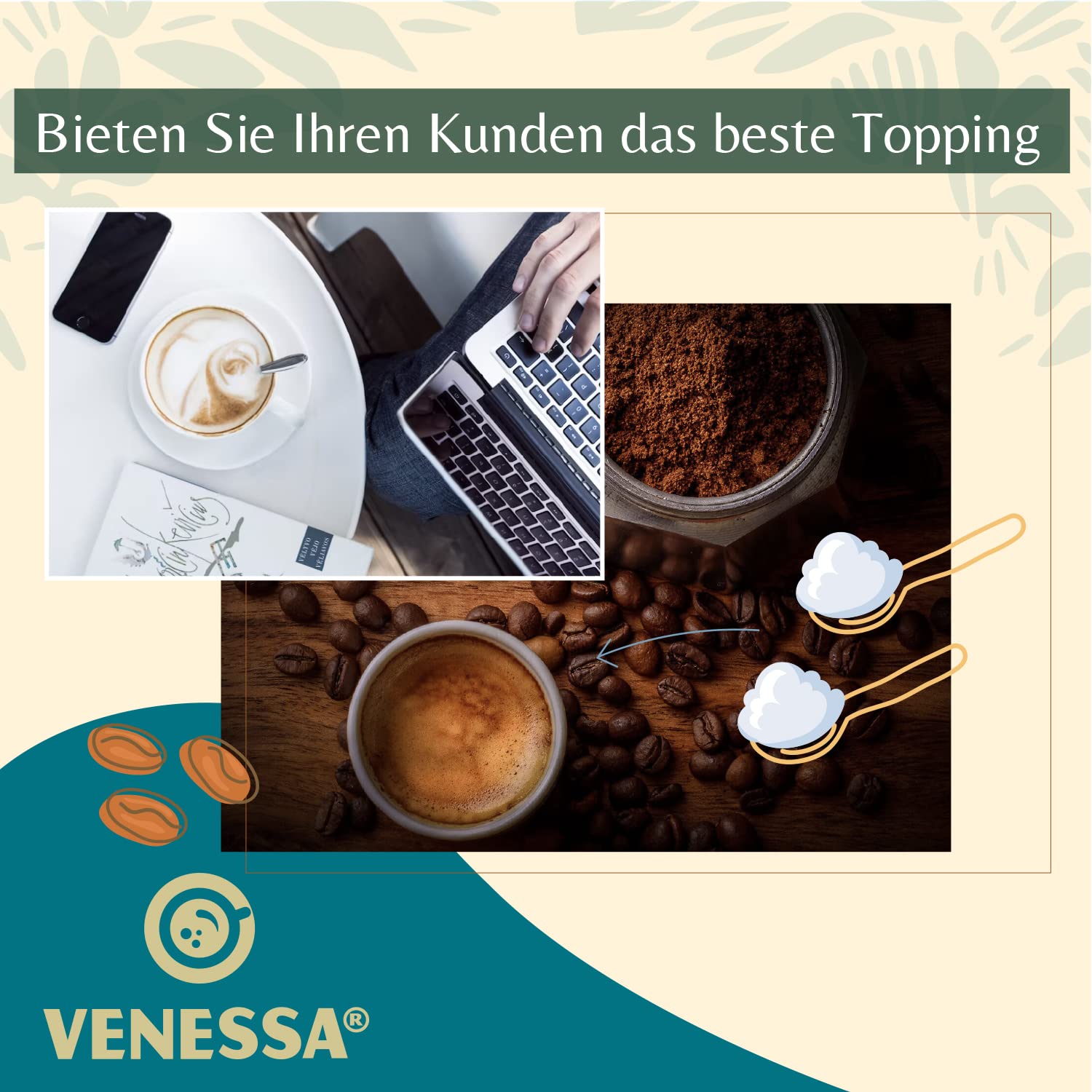 Venessa Coffee Creamer VCC35 - 10 x 1kg Kaffeeweißer, hochwertiger Kaffeeweißer für Vending Automaten, hohe Weißkraft, leicht löslich, Aromaschutzbeutel