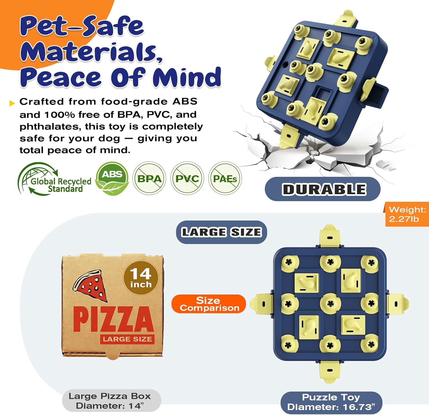 KADTC Dog Chess Puzzle Toy, U.S. Brand & Design - 3 Levels of Step-by-Step Challenge,Easy-to-Advanced for Smart Dogs Interactive Boredom Buster Mental Stimulation Enrichment Puppy Treat Brain Games