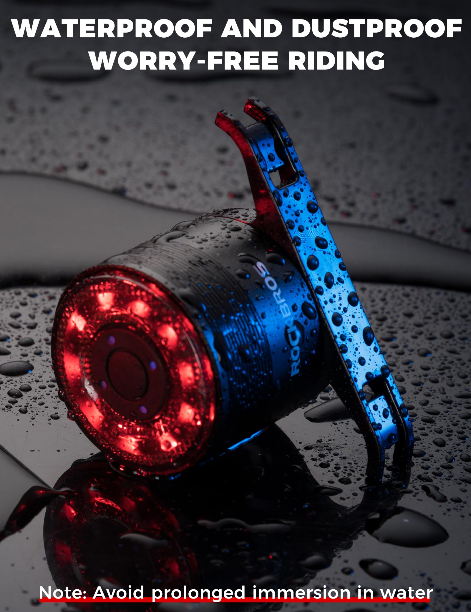ROCKBROS Pack Éclairage Vélo Complet – Lampe Avant 1600 LM & Feu Arrière RGB 7 Couleurs, Autonomie Longue, Recharge USB-C, Étanche IPX5/IPX6, Fixation Rapide – Idéal pour VTT et Route