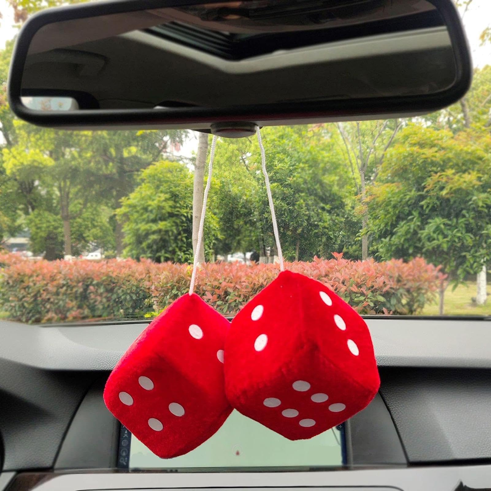 Lot De 6 Paires De Dés à Suspendre Au Rétroviseur - Peluche, 7 Cm, Multicolores - Décoration Voiture