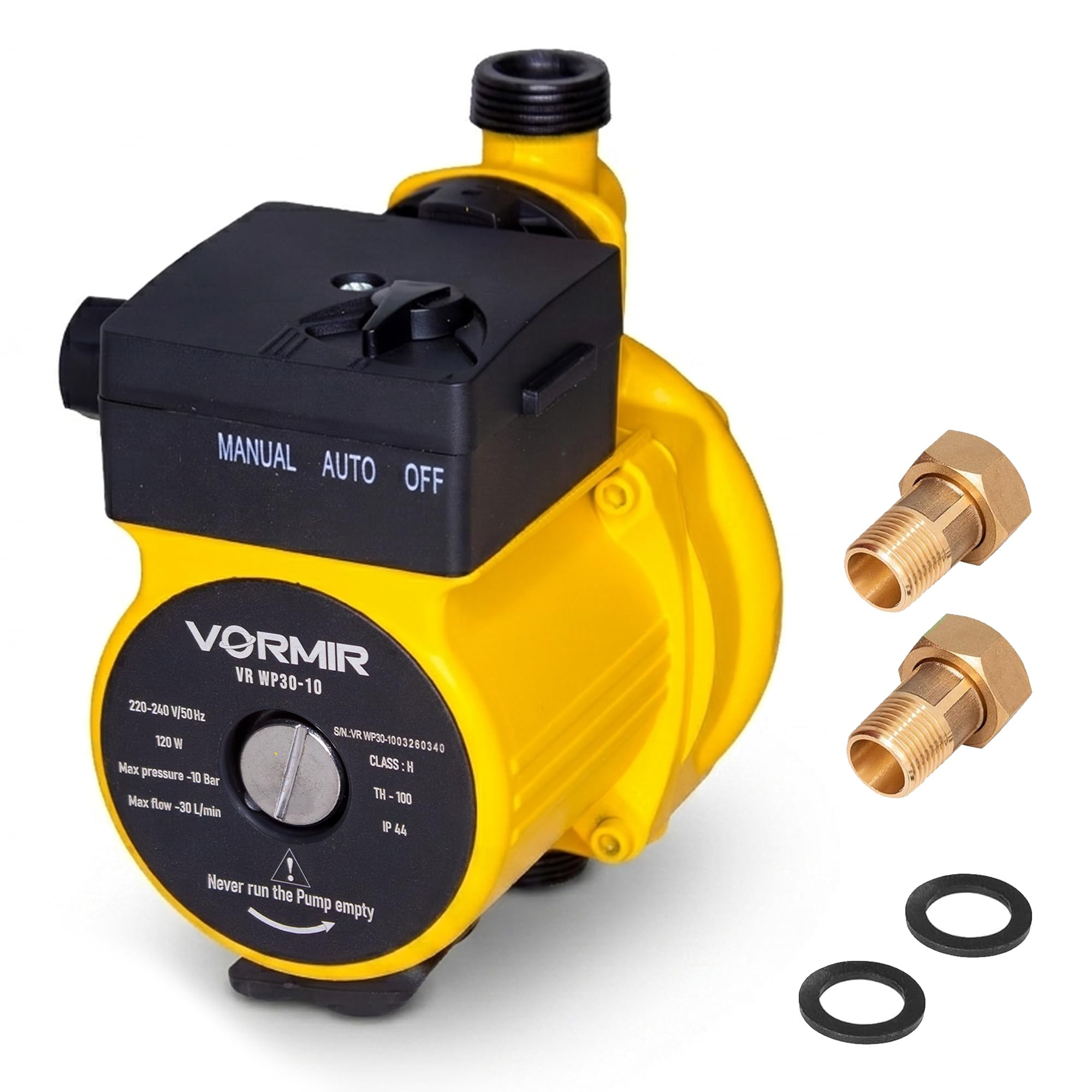 IBELL VORMIR VR WP30-10 Water Pressure Booster Pump 120W | 30L/Min Flow Rate | 10M Max Head | 10 Bar (145 PSI) Pressure | IP44 Water Pump for Home, Bathroom & Water Supply-image-30