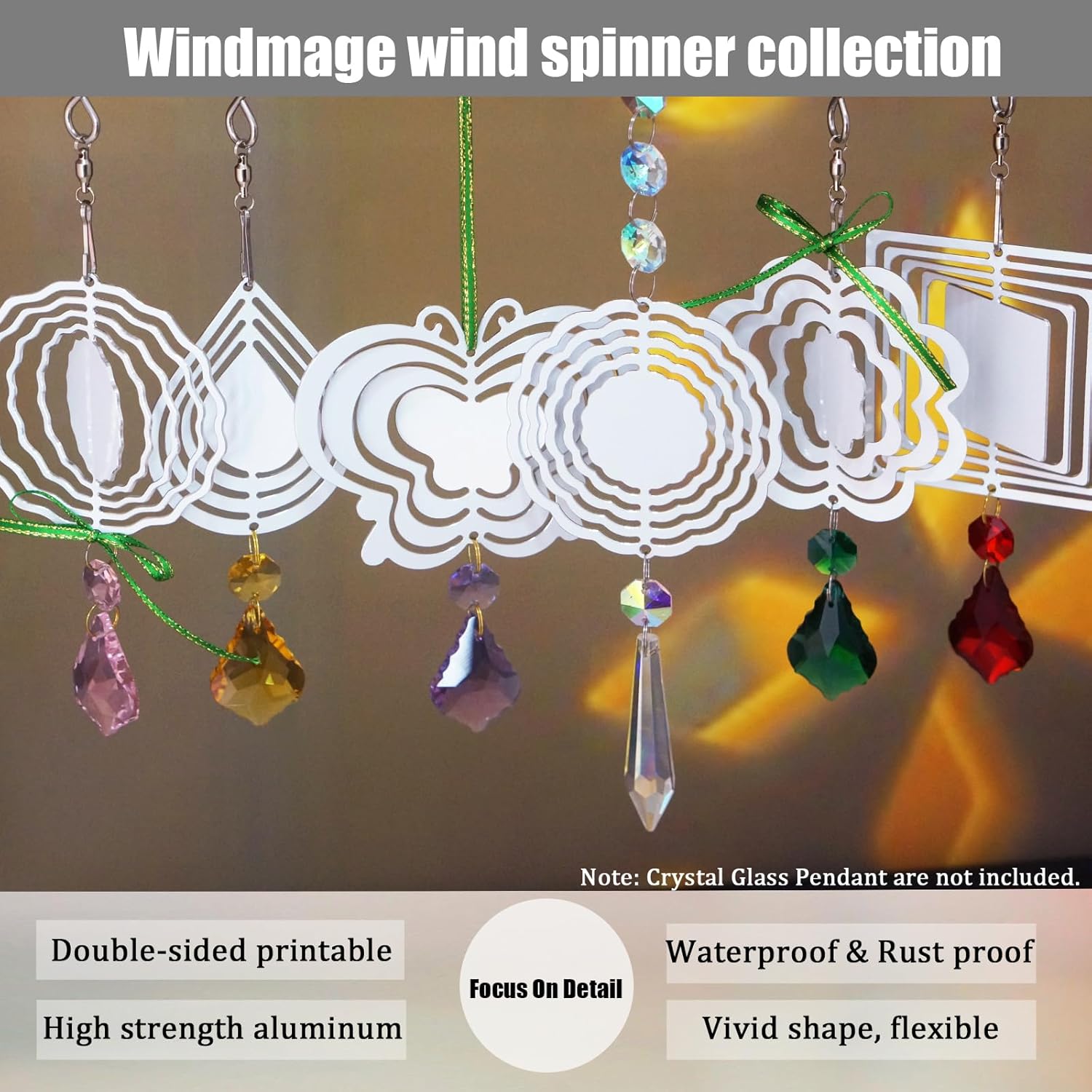 12 Pack 4inch Sublimation Wind Spinner Blanks 3D Aluminum Metal Wind Sculpture Kinetic Spinners for Yard Garden Indoor Art Ornaments Xmas Hanging Decoration (Butterfly)