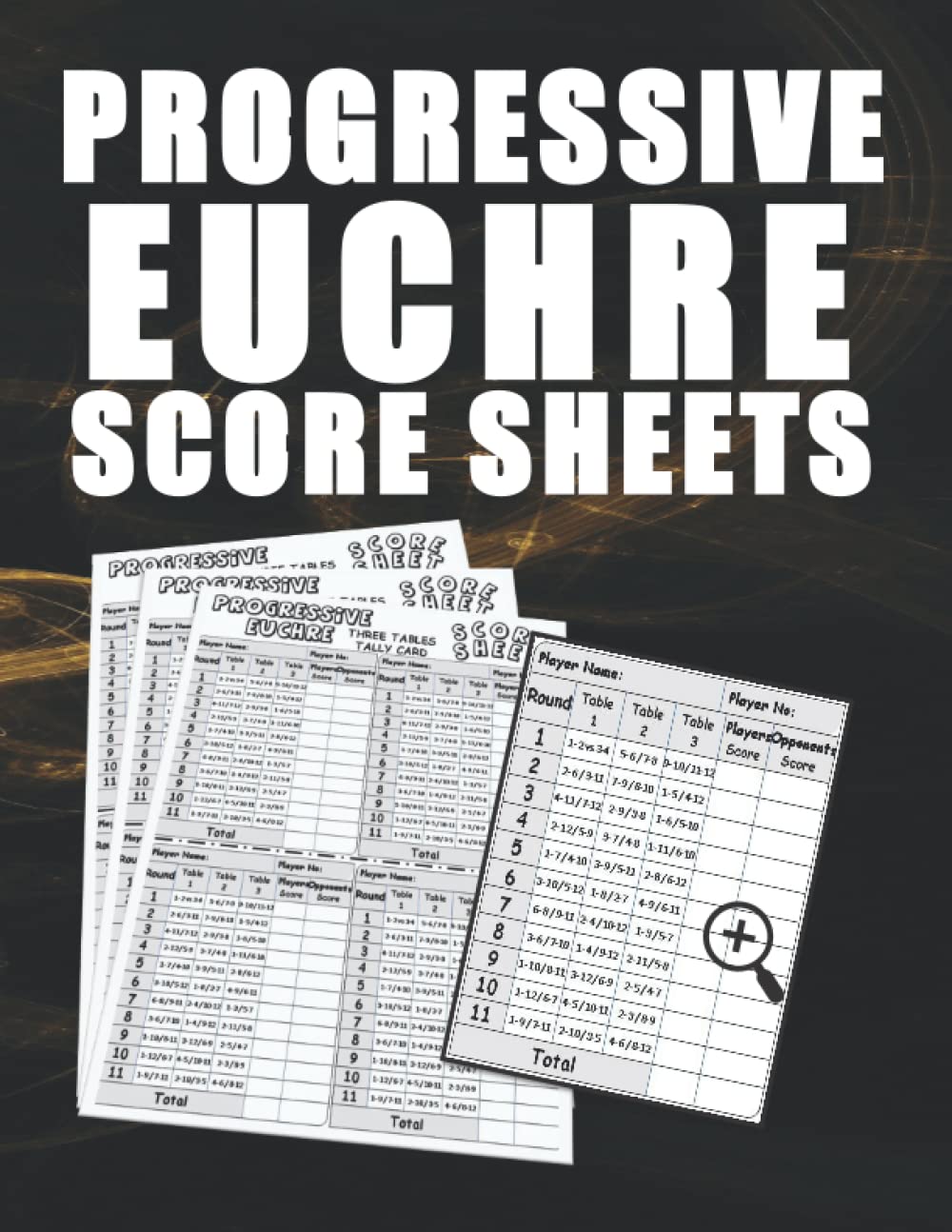 Progressive Euchre Score Sheets Three Table Tally Card Game Score