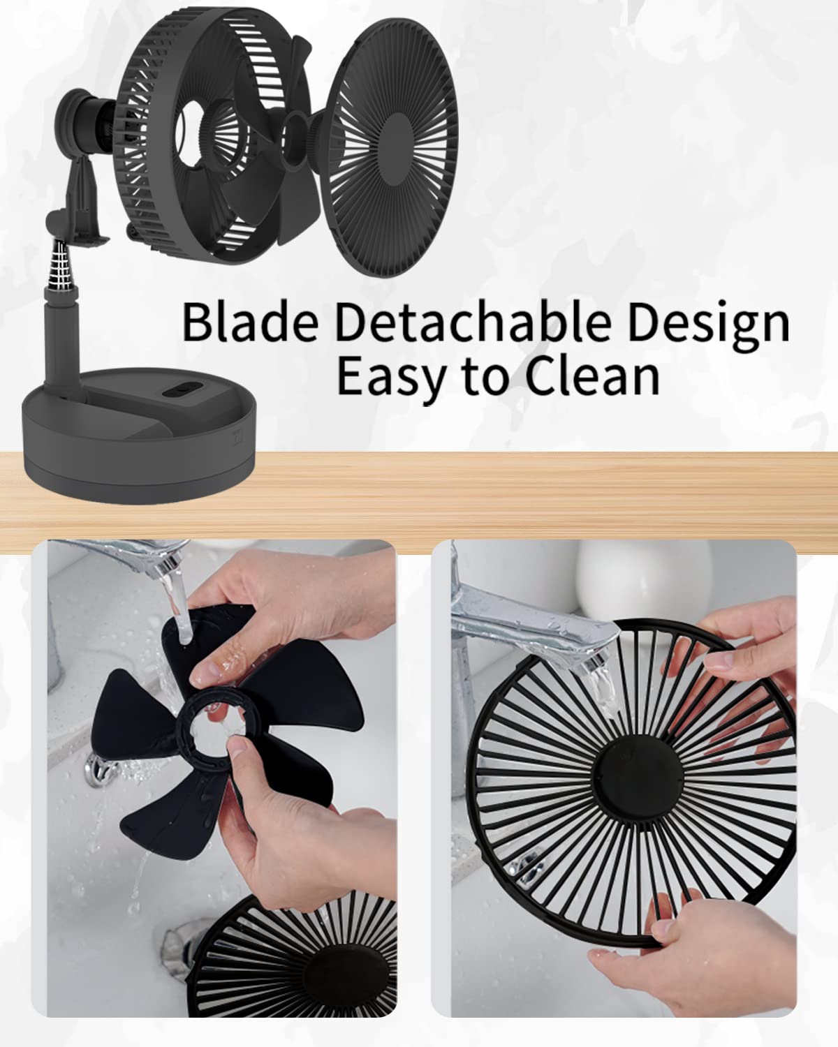 Buy UN UNITEDTIME Foldable Fan Foldaway Oscillating with Remote