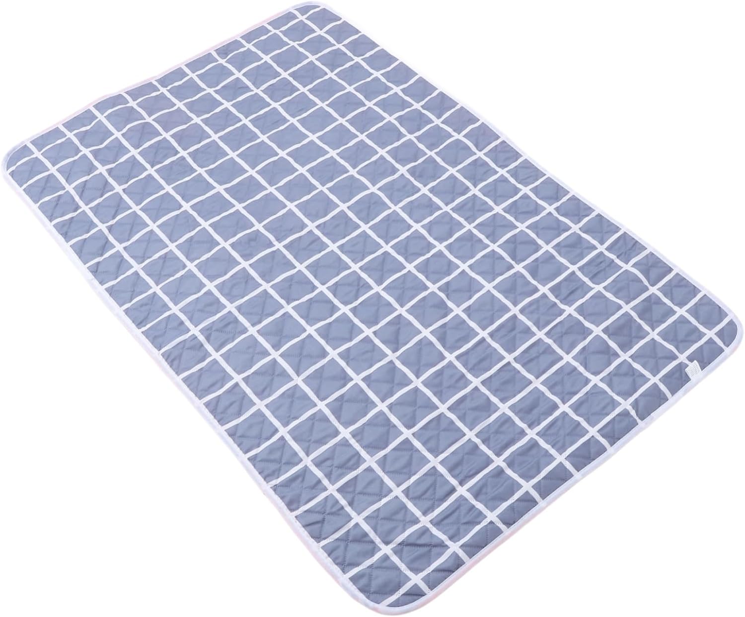 Washable Reusable Bed Protector Pad for Seniors Patients Non Slip Design for Beds Couches Floors Grey Checkered