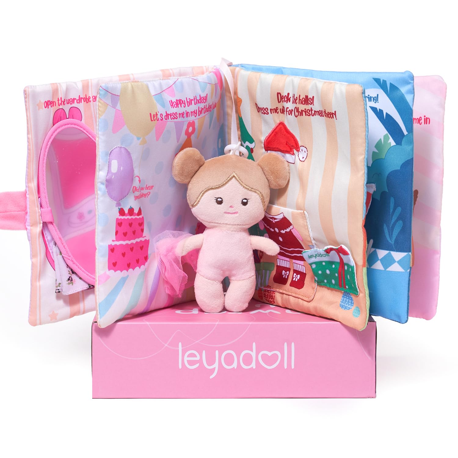 LeyaDoll Livre en Tissu Interactif Sensoriel, Livre d'Activités Éducatif Silencieux pour Bébé, Jouet de Voyage pour Enfants de 1 à 3 Ans (Habille-Moi Correctement) : Jouets & Jeux